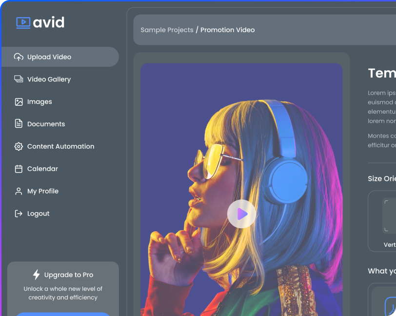 Homescreen of the Blinkadz application